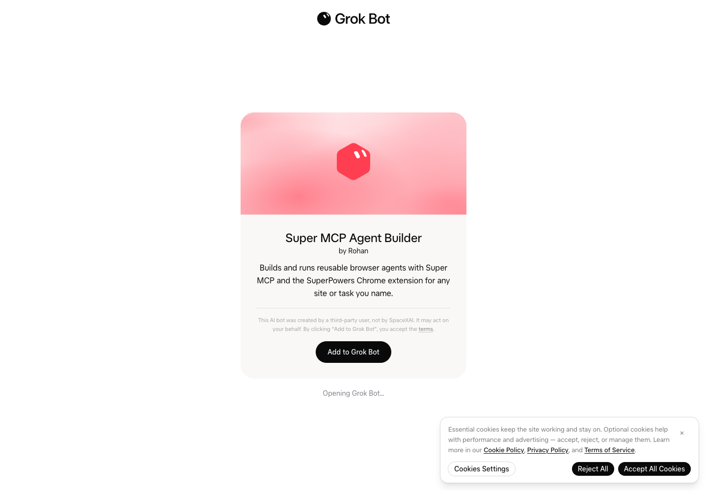 Public Super MCP Agent Builder template for reusable browser workflows.